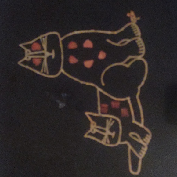 VTG Couroc Cat Kitten Tray Black Hand Inlay Monterey CA Serving Tray - Picture 6 of 6